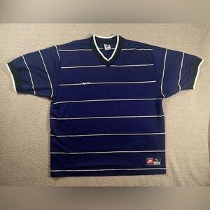 Men’s Y2K 90s Nike XL Purple striped soccer jersey made in USA